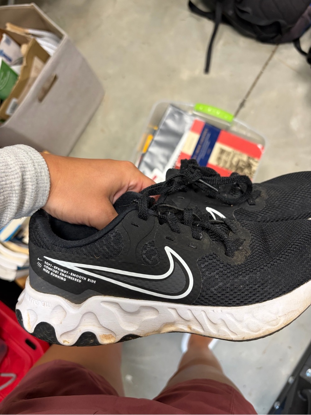Nike Kids Black and White Mesh Sneakers with Signature Swoosh